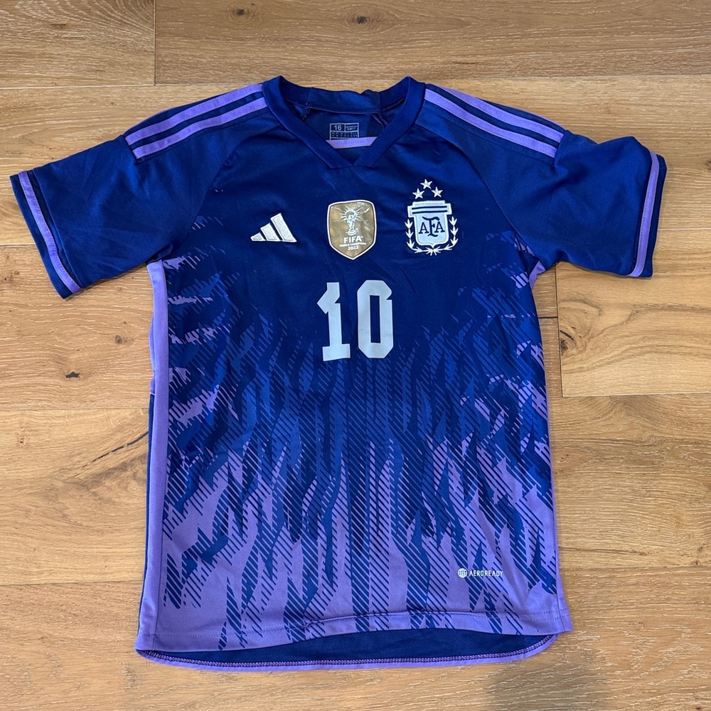 Adidas Kids Blue and Purple Soccer Jersey